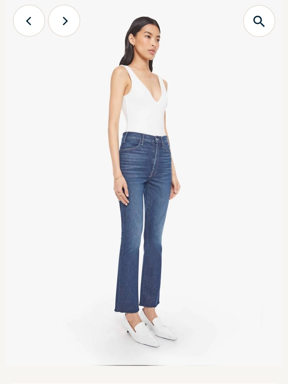 MOTHER Mid-Rise Flare Jeans in Medium Blue Wash